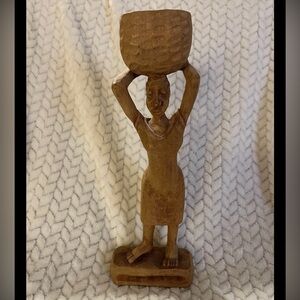 Vintage Laratte Wood Carving Haitian Carved Statue